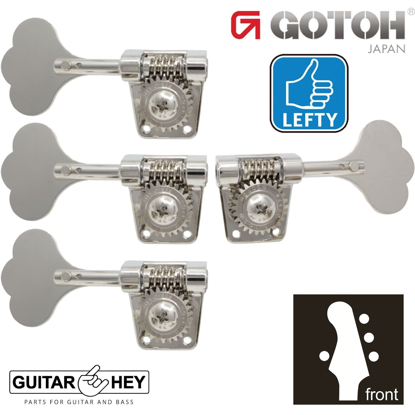 NEW Gotoh GB528 Res-O-Lite Vintage Style Bass L1+R3 Set Lightweight 1x3 - NICKEL