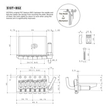 Load image into Gallery viewer, NEW Gotoh 510T-BS2 Non-locking 6 Point Tremolo Bridge Brass Saddles, COSMO BLACK