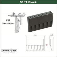 Load image into Gallery viewer, NEW Gotoh 510T-FE2 Non-locking 6 Point Tremolo Bridge Steel Saddles, COSMO BLACK