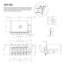 Load image into Gallery viewer, NEW Gotoh 510T-FE2 Non-locking 6 Point Tremolo Bridge Steel Saddles, COSMO BLACK