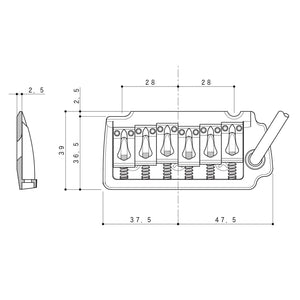 NEW Gotoh EV510TS-BS Non-locking 2 Point Tremolo Bridge X-FINISH ANTIQUE CHROME