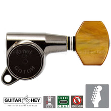 Load image into Gallery viewer, NEW Gotoh SG381-P8 HAPM Set 6 in line Locking Tuners Adjustable Height COSMO BK