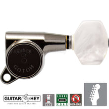 Load image into Gallery viewer, NEW Gotoh SG381-M07 HAPM Set 6 in line Locking Tuners Adjustable Height COSMO BK