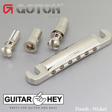 Load image into Gallery viewer, Gotoh GE101A-T Modern ALUMINUM Tailpiece Metric Studs for Import Guitars, NICKEL