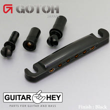 Load image into Gallery viewer, Gotoh GE101A-T Modern ALUMINUM Tailpiece Metric Studs for Import Guitars - BLACK