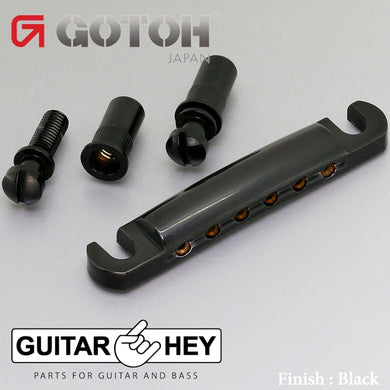 Gotoh GE101A-T Modern ALUMINUM Tailpiece Metric Studs for Import Guitars - BLACK