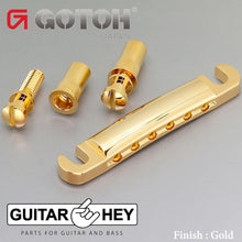 Load image into Gallery viewer, Gotoh GE101A-T Modern ALUMINUM Tailpiece Metric Studs for Import Guitars - GOLD