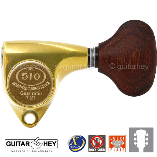 NEW Gotoh SGV510Z-GL5 Tuning Keys Set 1:21 Ratio 3x3 - ANTIQUE X-FINISH GOLD
