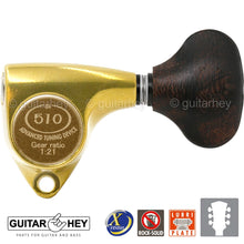 Load image into Gallery viewer, NEW Gotoh SGV510Z-ZL5 Tuning Keys Set 1:21 Ratio 3x3 - ANTIQUE X-FINISH GOLD