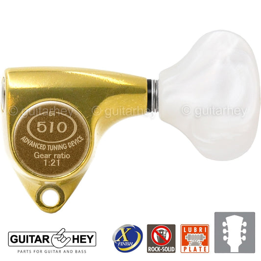 NEW Gotoh SGV510Z-WL5 Tuning Keys Set 1:21 Ratio 3x3 - ANTIQUE X-FINISH GOLD