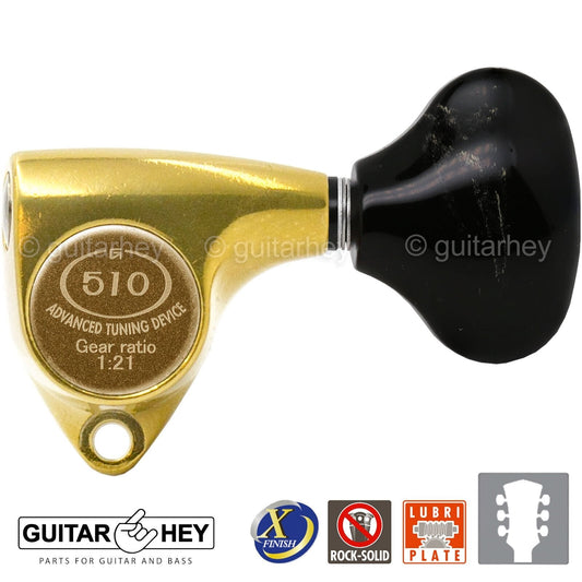 NEW Gotoh SGV510Z-FL5 Tuning Keys Set 1:21 Ratio 3x3 - ANTIQUE X-FINISH GOLD