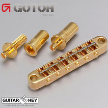 Load image into Gallery viewer, NEW Gotoh Ti103B-T Nashville Tune-o-matic Bridge M8 Stud Titanium Saddles - GOLD