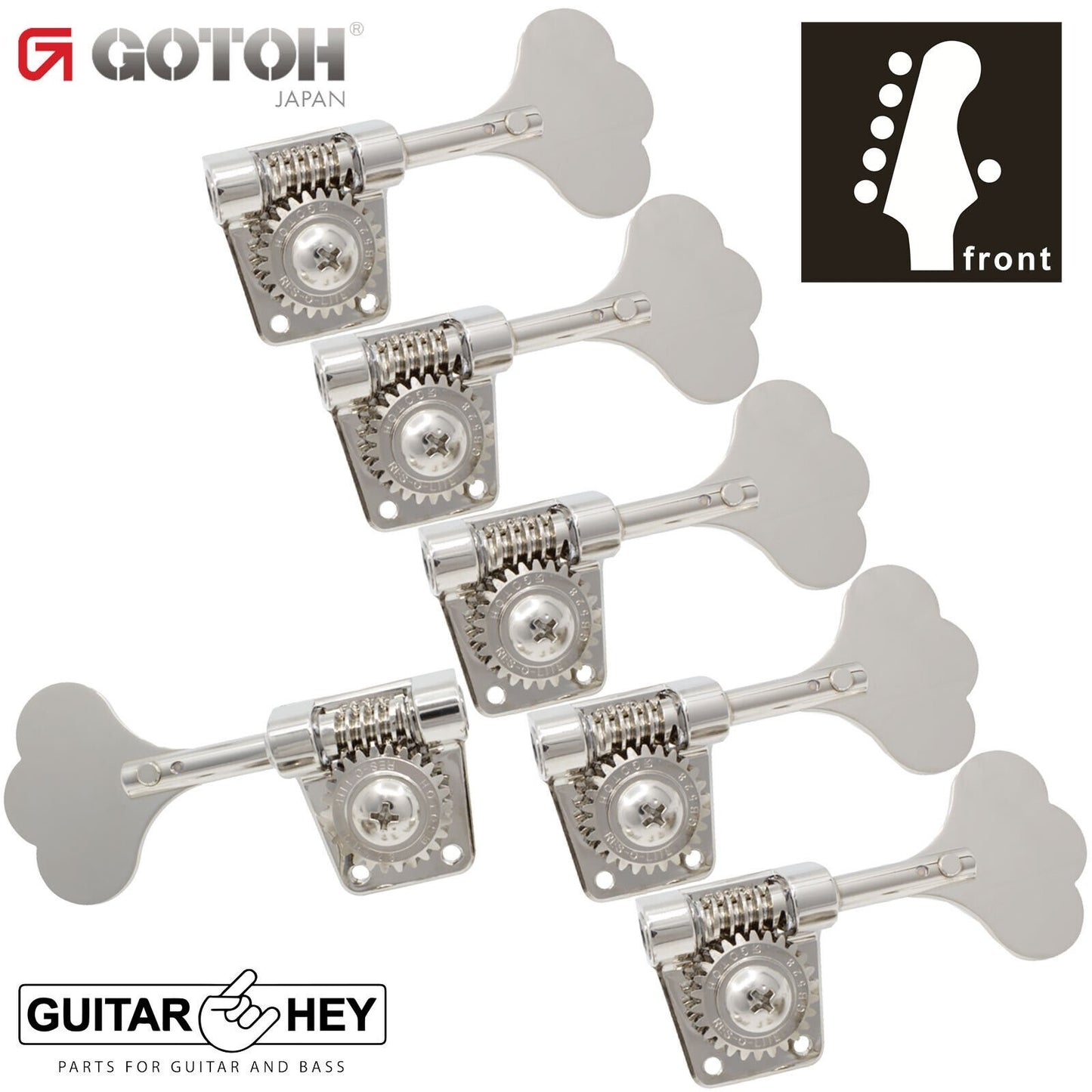 NEW Gotoh GB528 Res-O-Lite Vintage Style Bass L5+R1 Set Lightweight 5x1 - NICKEL