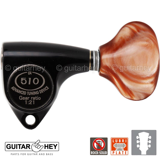 NEW Gotoh SGV510Z-CL5 Tuners L3+R3 Guitar Tuning Keys 1:21 Ratio, 3x3 - BLACK
