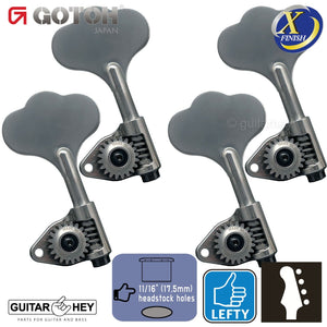 NEW Gotoh GBU510C-12 Bass Tuners 4-inline 11/16" Clover Key - LEFTY - X-CHROME