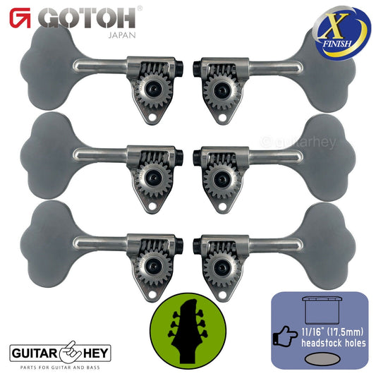 NEW Gotoh GBU510C-12 Bass 6-String L3+R3 11/16" Tuners Clover Key 3x3 - X-CHROME