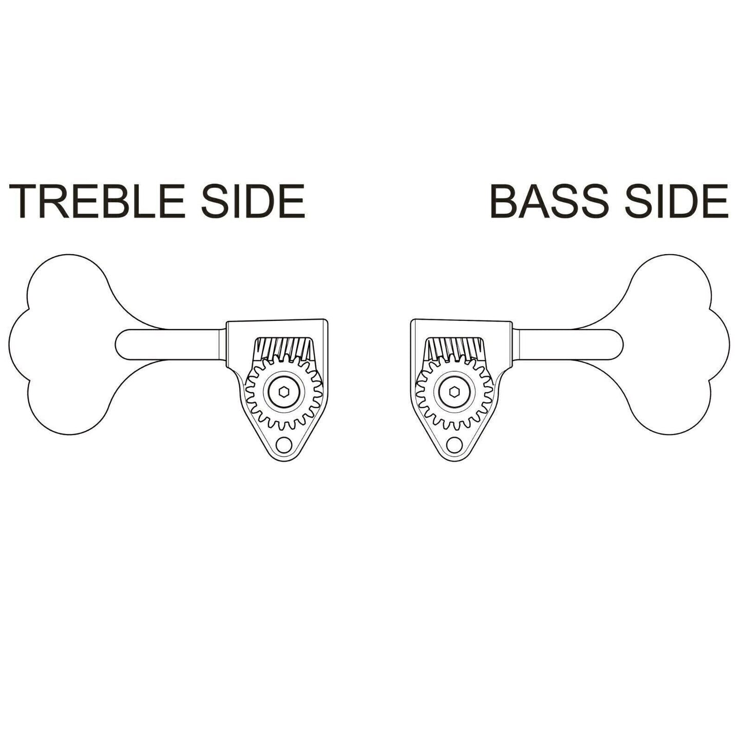 NEW Gotoh GBU510C-12 Bass 6-String L3+R3 11/16" Tuners Clover Key 3x3 - X-CHROME