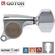 Load image into Gallery viewer, NEW Gotoh SGS510Z-A07 L3+R3 Set Mini Tuners Small Buttons 1:18 Ratio 3x3, CHROME