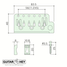 Load image into Gallery viewer, NEW Gotoh 510T-BS2 Non-locking 6 Point Tremolo Bridge Brass Saddles - BLACK