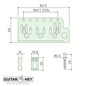 NEW Gotoh 510T-BS2 Non-locking 6 Point Tremolo Bridge Brass Saddles - BLACK