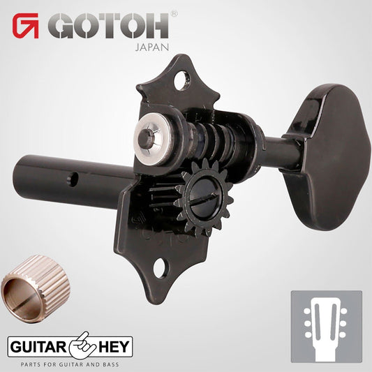 NEW Gotoh SEP780-06M Open-Gear Slot Head Keys Butterbean Buttons 3X3 - BLACK
