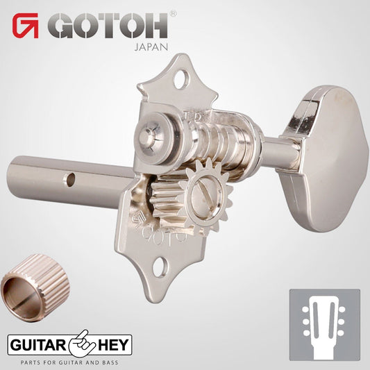 NEW Gotoh SEP780-06M Open-Gear Slot Head Keys Butterbean Buttons 3X3 - NICKEL