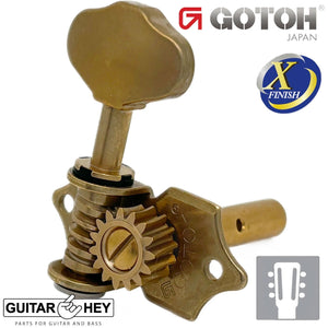 NEW Gotoh SEP780-06M Open-Gear Slot Head Keys Butterbean Buttons 3X3 - X-GOLD