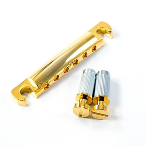 NEW GOTOH GE101A Aluminum Stop Tailpiece w/ Metric Studs Import Guitars - GOLD