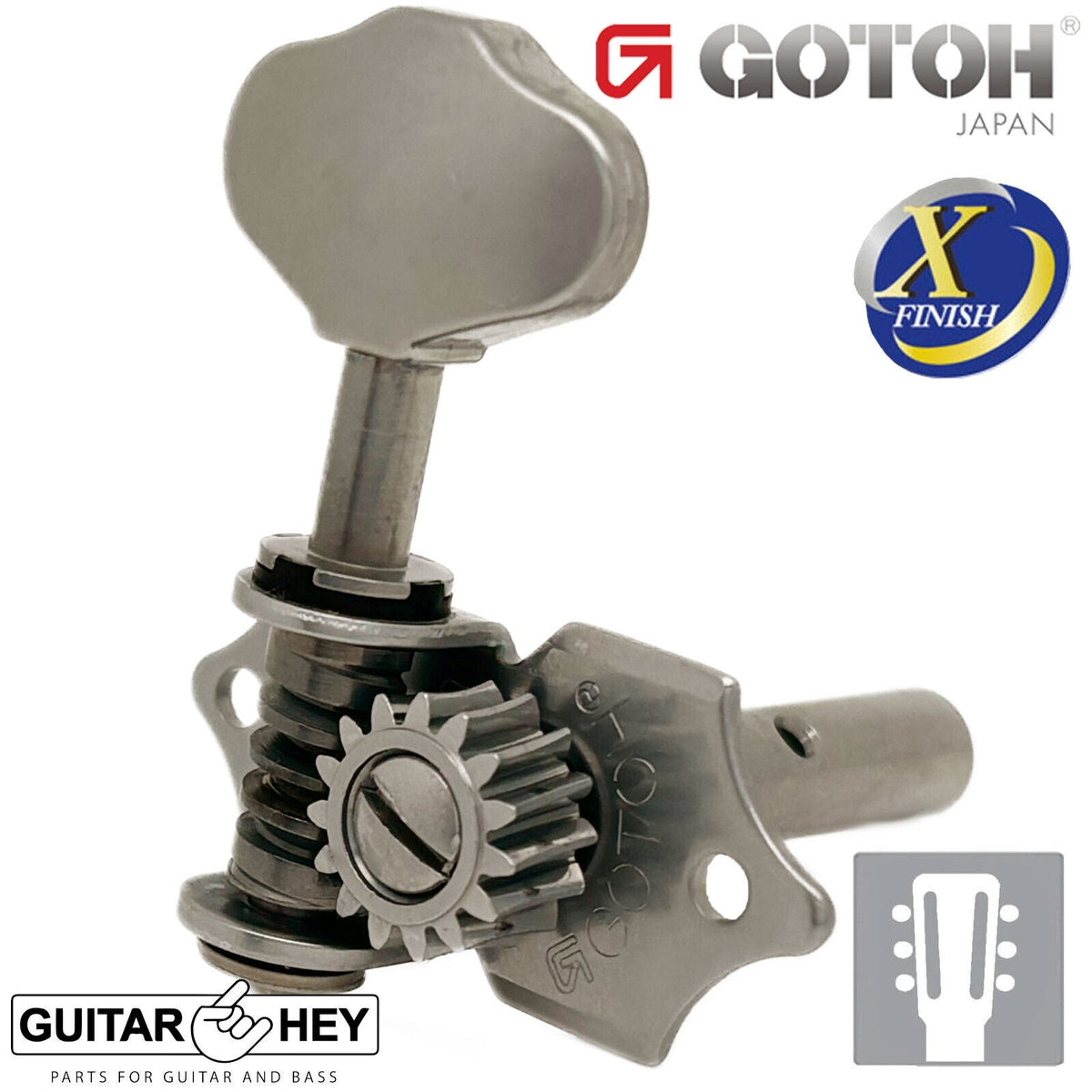 NEW Gotoh SEP780-06M Open-Gear Slot Head Keys Butterbean Buttons 3X3 - X-NICKEL
