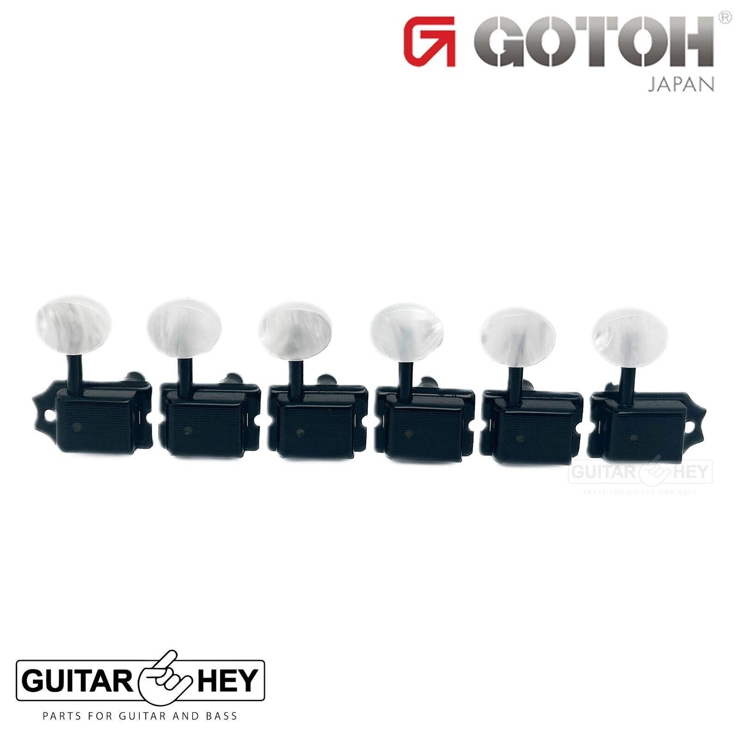 NEW Gotoh SD91-P5W 6-In-Line Vintage Style Tuners for Fender Strat Tele - BLACK