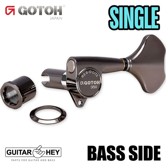 NEW (1) Gotoh GB350 Res-O-lite Bass Machine Head BASS SIDE - SINGLE, COSMO BLACK