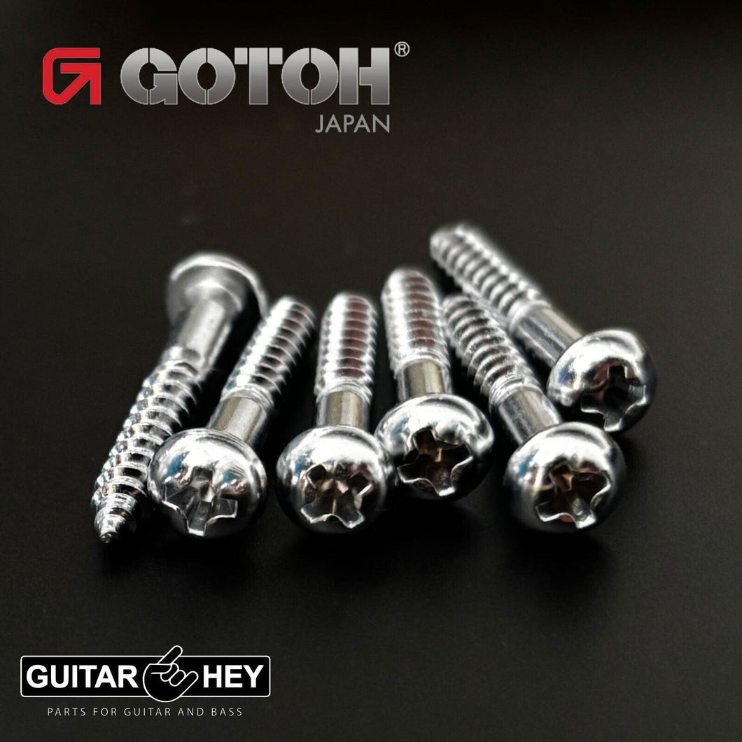 NEW (6) Gotoh Tremolo Replacement Screws for 510T/GE101/GE102 Bridges - CHROME