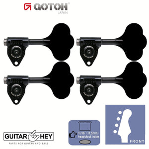 NEW Gotoh GBU510C-12 Bass 4-STRING Tuners 4-inline 11/16" Clover Key - BLACK