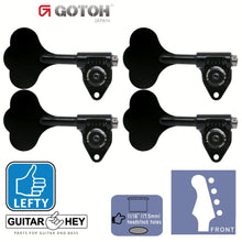 Carregar imagem no visualizador da galeria, NEW Gotoh GBU510C-12 Bass Tuners 4-inline 11/16&quot; Clover Key - LEFTY - BLACK