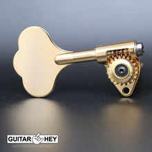Load image into Gallery viewer, NEW Gotoh GBU510C-12 Bass Tuners 4-inline 11/16&quot; Clover Key - LEFTY - GOLD