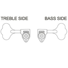 Load image into Gallery viewer, NEW Gotoh GBU510C-12 Bass 4-STRING Tuners 4-inline 11/16&quot; Clover Key - COSMO BK