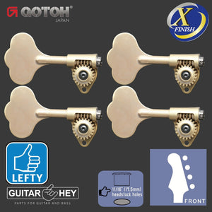 NEW Gotoh GBU510C-12 Bass Tuners 4-inline 11/16" Clover Key - LEFTY - X-GOLD