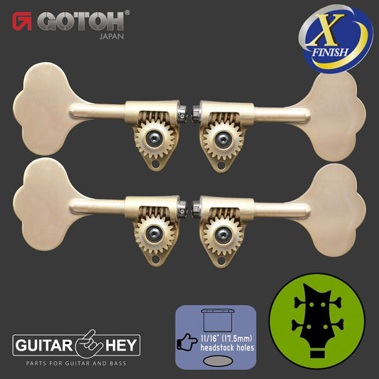 NEW Gotoh GBU510C-12 Bass 4-String L2+R2 11/16" Tuners Clover Key 2x2 - X-GOLD