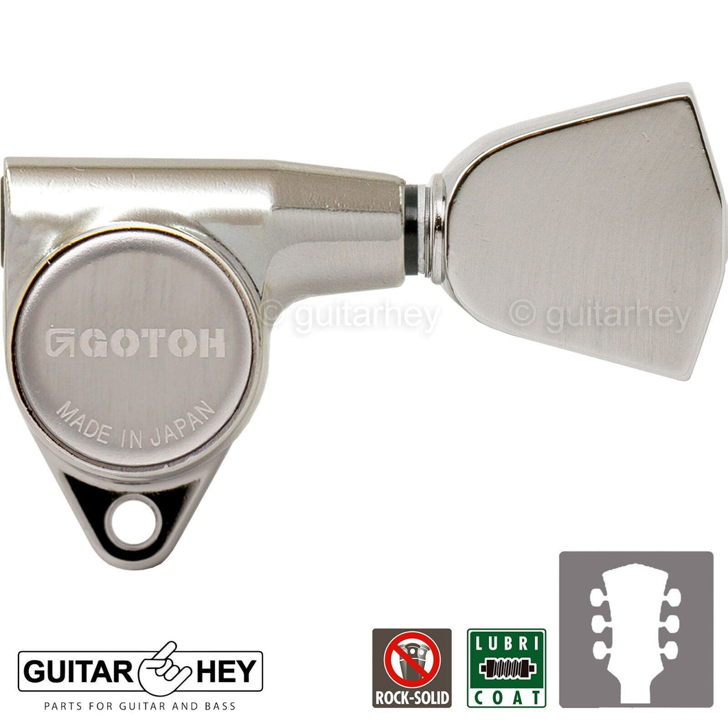 NEW Gotoh SG301-04 L3+R3 Set Tuners w/ Large Buttons 18:1 Ratio - 3x3 - NICKEL