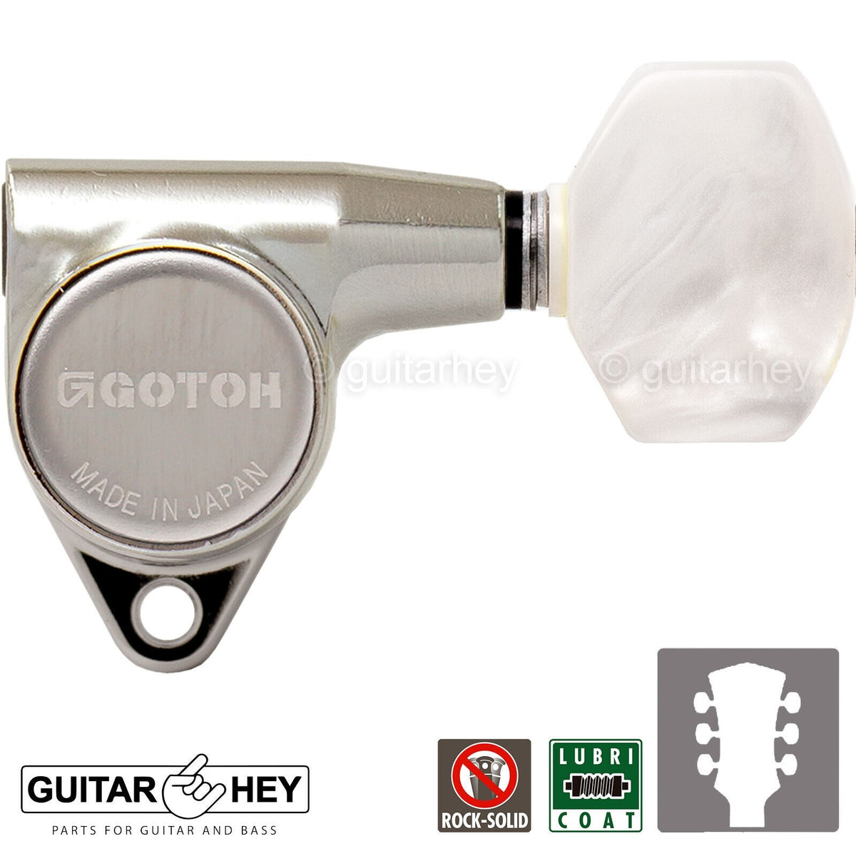 NEW Gotoh SG301-P7 L3+R3 Set Tuners w/ Small Buttons 18:1 Ratio - 3x3 - NICKEL