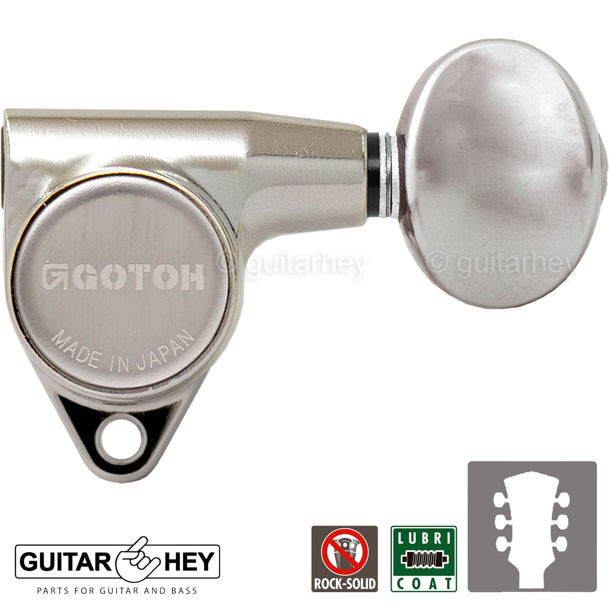 NEW Gotoh SG301-05 L3+R3 Set Tuners w/ Small Buttons 18:1 Ratio - 3x3 - NICKEL