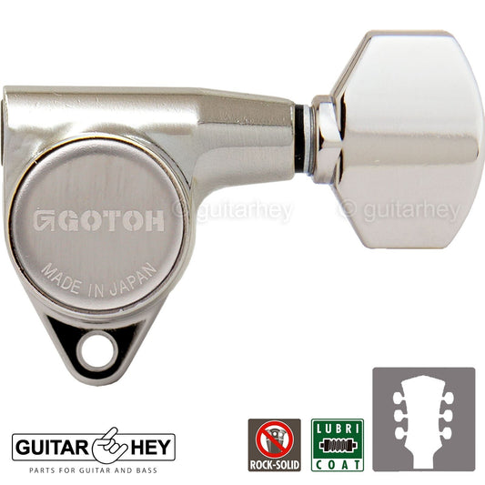 NEW Gotoh SG301-07 L3+R3 Set Tuners w/ Small Buttons 18:1 Ratio - 3x3 - NICKEL
