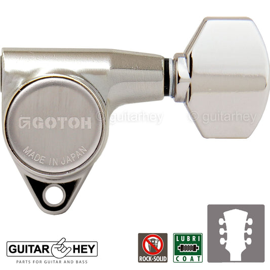 NEW Gotoh SG301-07 L3+R3 Set Tuners w/ Small Buttons 18:1 Ratio - 3x3 - NICKEL