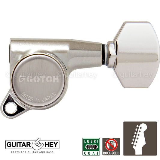 NEW Gotoh SG381-07 Sealed 6 in Line Mini Guitar Tuners Keys Set 16:1 - NICKEL