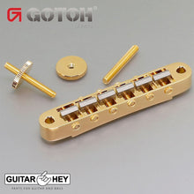 Load image into Gallery viewer, NEW Gotoh Ti103B Nashville Tune-o-matic Bridge M4 Post Titanium Saddles - GOLD