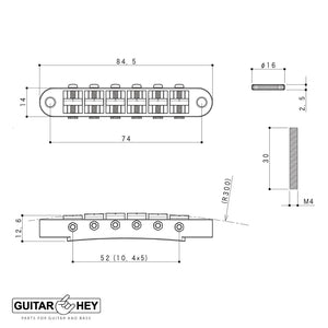 NEW Gotoh Ti103B Nashville Tune-o-matic Bridge M4 Post Titanium Saddles - GOLD