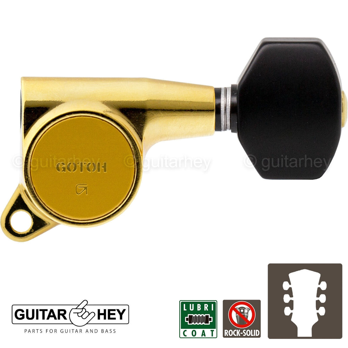 NEW Gotoh SG381-B07 L3+R3 Set Tuners w/ Small Buttons 3x3 - GOLD