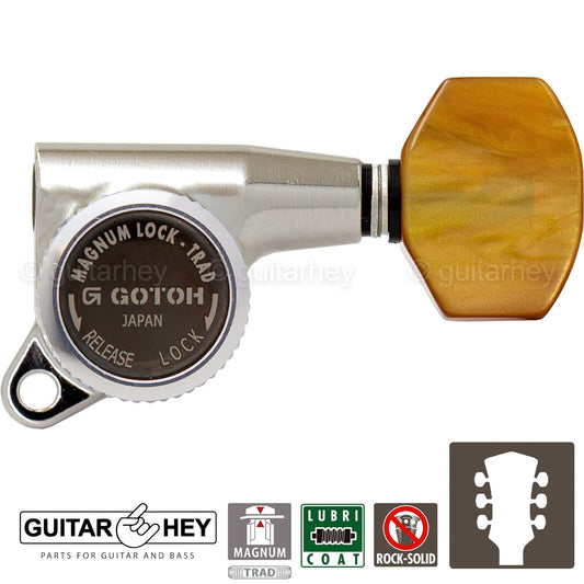 NEW Gotoh SG381-P8 MGT MAGNUM LOCKING TRAD Small Buttons Keys Set 3x3 - NICKEL