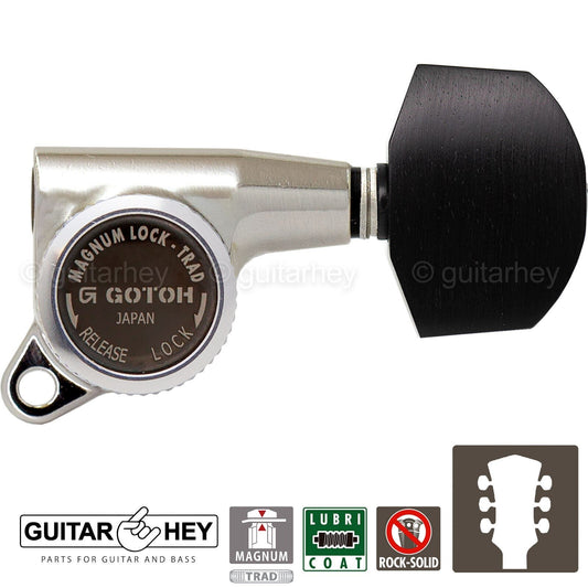 NEW Gotoh SG381-EN01 MGT MAGNUM LOCKING TRAD Large Buttons Keys Set 3x3 - NICKEL