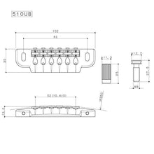 Carregar imagem no visualizador da galeria, NEW Gotoh 510UB Wrap Around Bridge Tailpiece w/ Studs - 10.4mm Spacing - BLACK